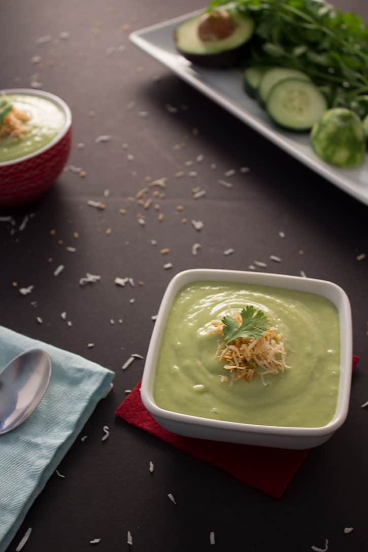 Chilled and Spicy Avocado-Cucumber Soup - The Foodie Eats
