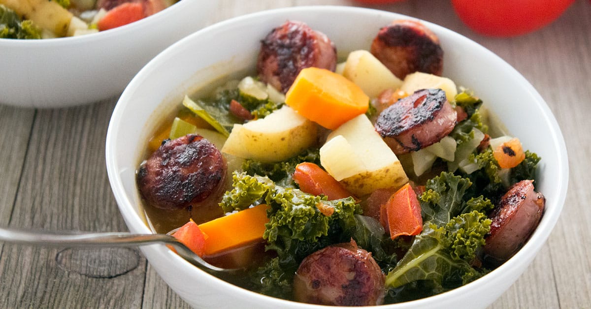 Sausage Potato and Kale Soup in the Instant Pot
