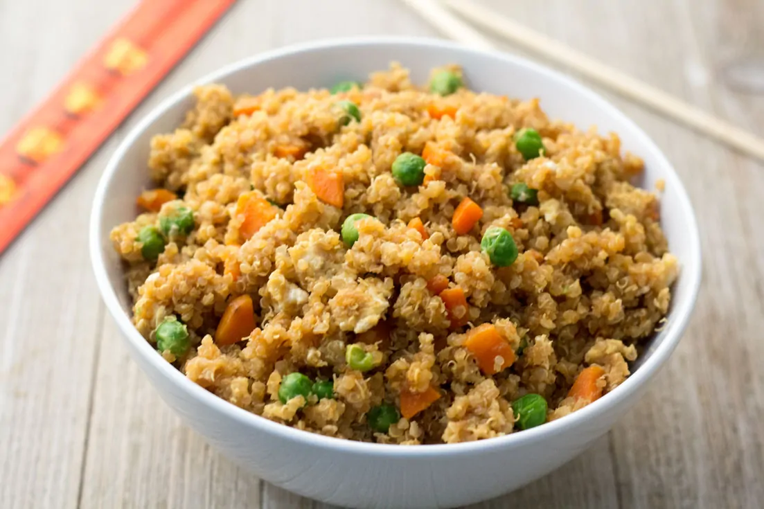 Quick Quinoa Fried Rice: A quick, nutritious weeknight meal. Easy | Gluten-Free | Dairy-Free | Vegetarian