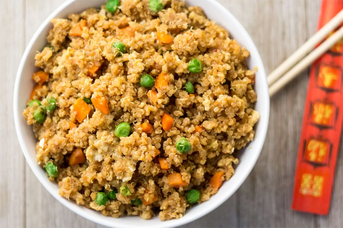 Quick Quinoa Fried Rice: A quick, nutritious weeknight meal. Easy | Gluten-Free | Dairy-Free | Vegetarian