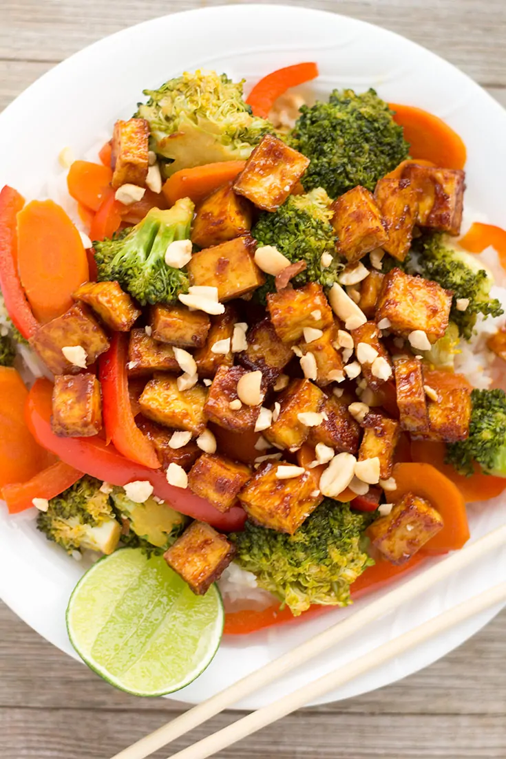 Tofu Stir-Fry with Sweet and Spicy Peanut Sauce | The Foodie Eats