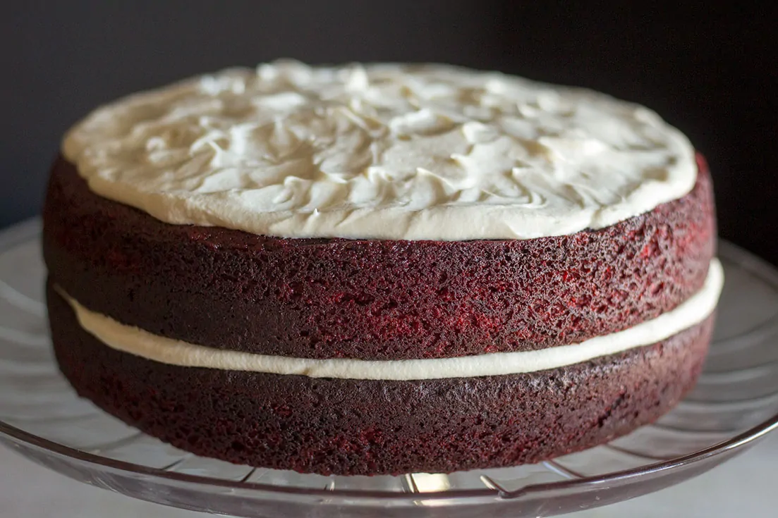 Best Red Velvet Cake with Kahlua and Baileys Cream Cheese Icing | The Foodie Eats