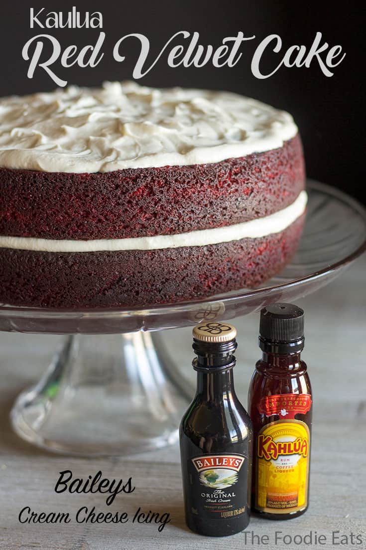 Best Red Velvet Cake With Kahlua And Baileys Cream Cheese Icing The Foodie Eats