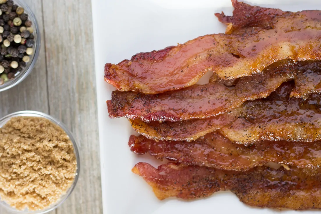 Brown Sugar Bacon with Cracked Black Pepper | The Foodie Eats