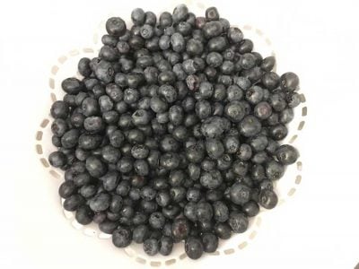 blueberries in colander