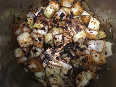 Pressure Cooker Oxtail Stew - Using onions to deglaze the Instant Pot | The Foodie Eats