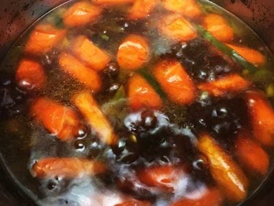 Pressure Cooker Oxtail Stew - boiling veggies | The Foodie Eats