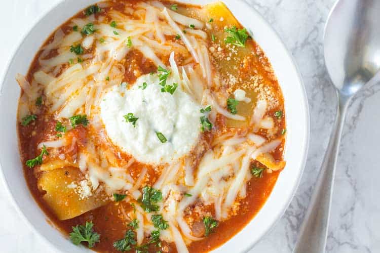 Instant Pot Lasagna Soup | The Foodie Eats