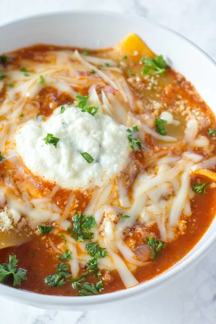 Instant Pot Lasagna Soup | The Foodie Eats