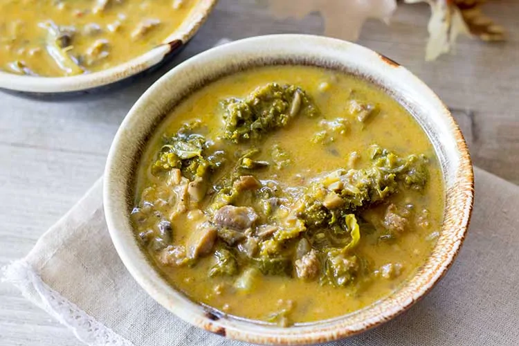 Pressure Cooker Pumpkin Soup with Sausage and Kale | The Foodie Eats