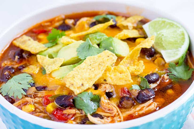 Instant Pot Chicken Tortilla Soup | The Foodie Eats