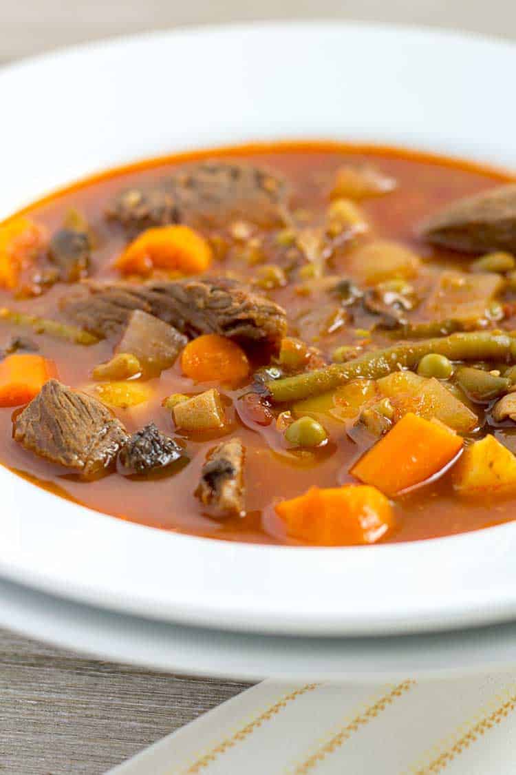 Pressure Cooker Beef Vegetable Soup | The Foodie Eats