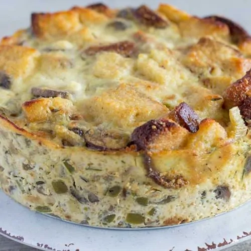 Instant Pot Bread Pudding - Savory with Mushrooms and Parmesan | The Foodie Eats