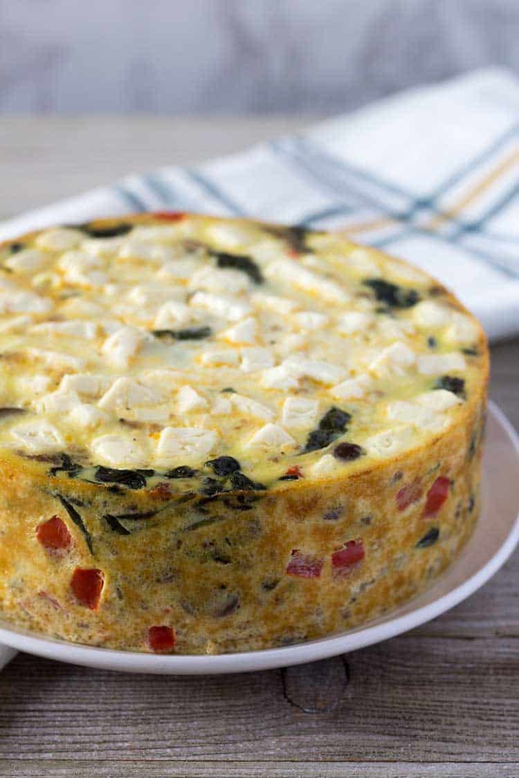 Instant Pot Frittata with Sausage, Mushrooms and Feta | The Foodie Eats