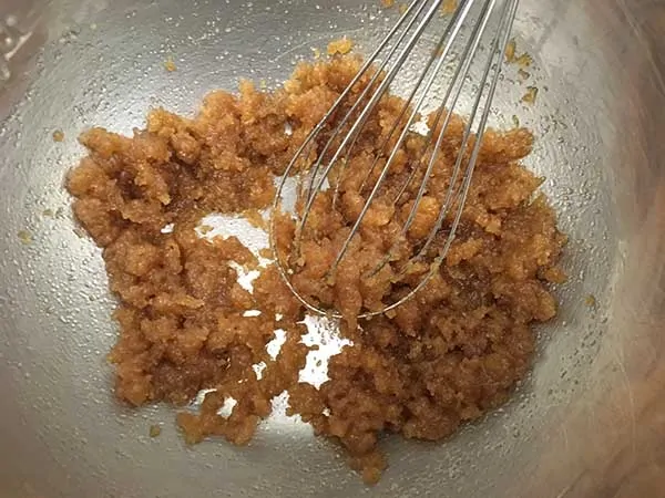 brown sugar and butter mixed together with whisk