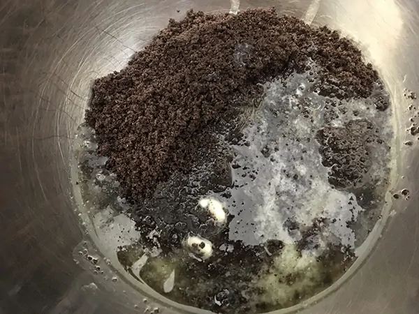 Oreo crumbs and butter