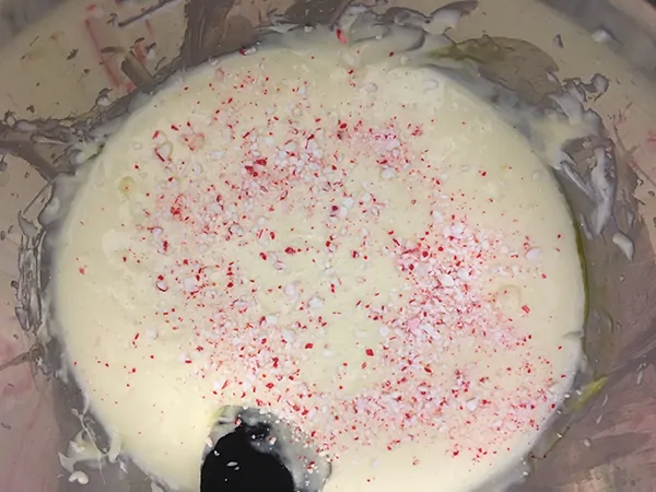 Peppermint cheesecake batter.