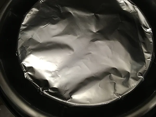 Pan covered in tin foil