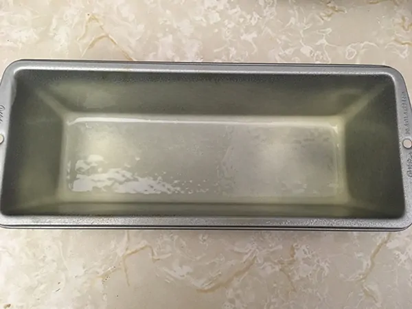loaf pan sprayed with nonstick cooking spray