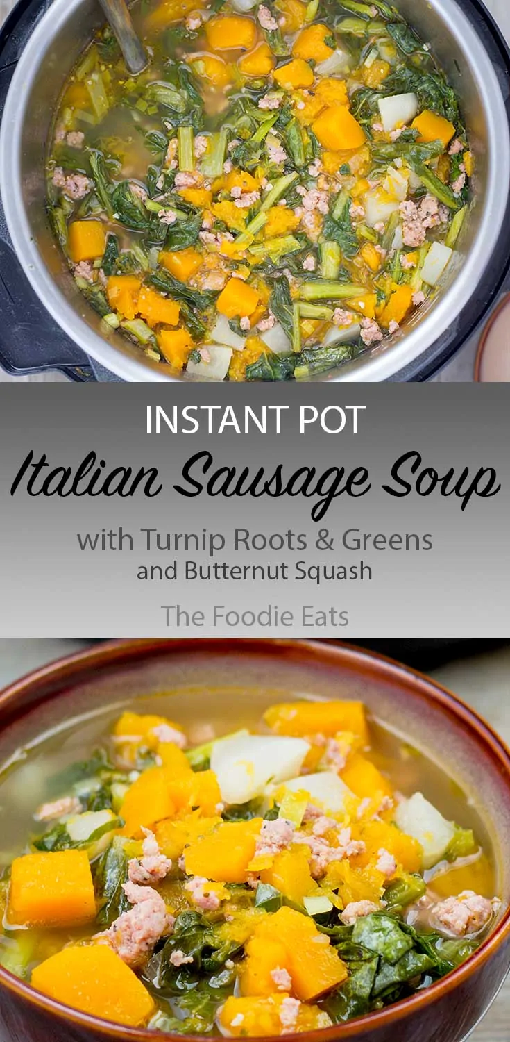 Italian sausage soup image for Pinterest