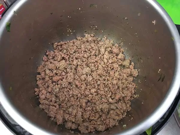browned Italian sausage in Instant Pot