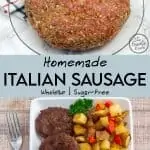 Homemade Italian Sausage Pinterest Pin