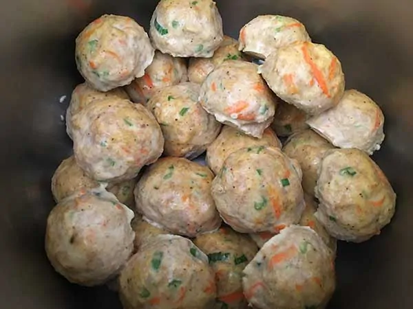 chicken and sausage meatballs in Instant Pot