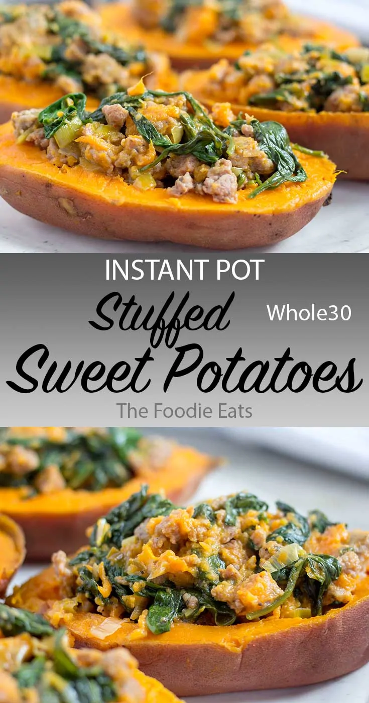 stuffed sweet potatoes image for Pinterest