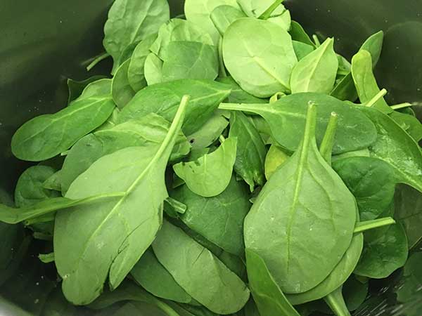 raw baby spinach