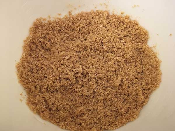 finely ground graham crackers mixed with melted butter