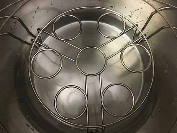trivet inside Instant Pot with water