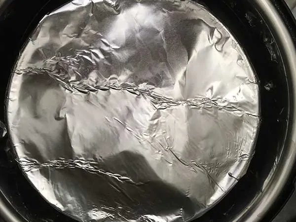 Pan covered with foil in Instant Pot