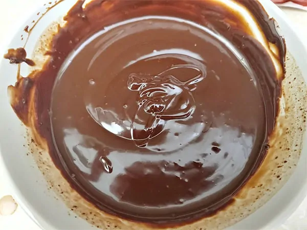 Melted chocolate sauce.