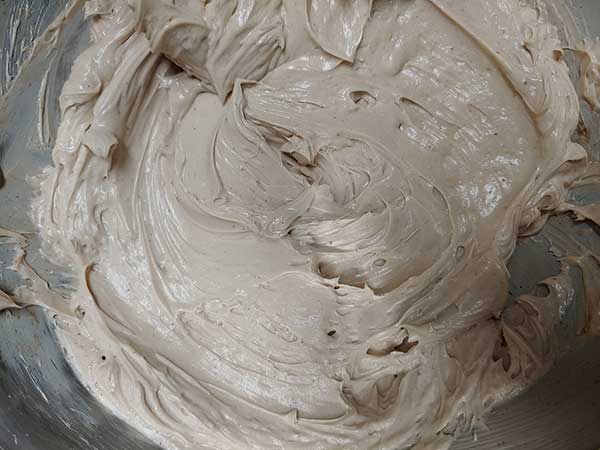 Cream cheese and cocoa powder mixture.