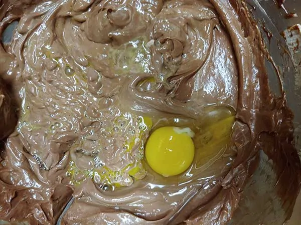 Chocolate cream cheese mixture with one egg.