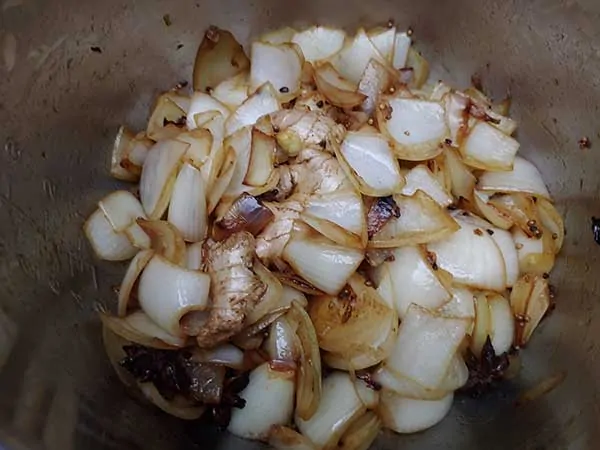 Caramelized onions with toasted spices.