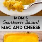 Southern Baked Mac and Cheese image for Pinterest.