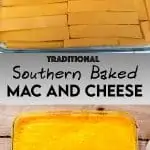 Southern Baked Mac and Cheese image for Pinterest.