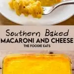Southern Baked Mac and Cheese image for Pinterest.