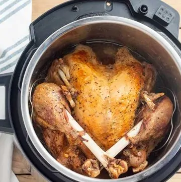 Fully cooked whole turkey in Instant Pot .