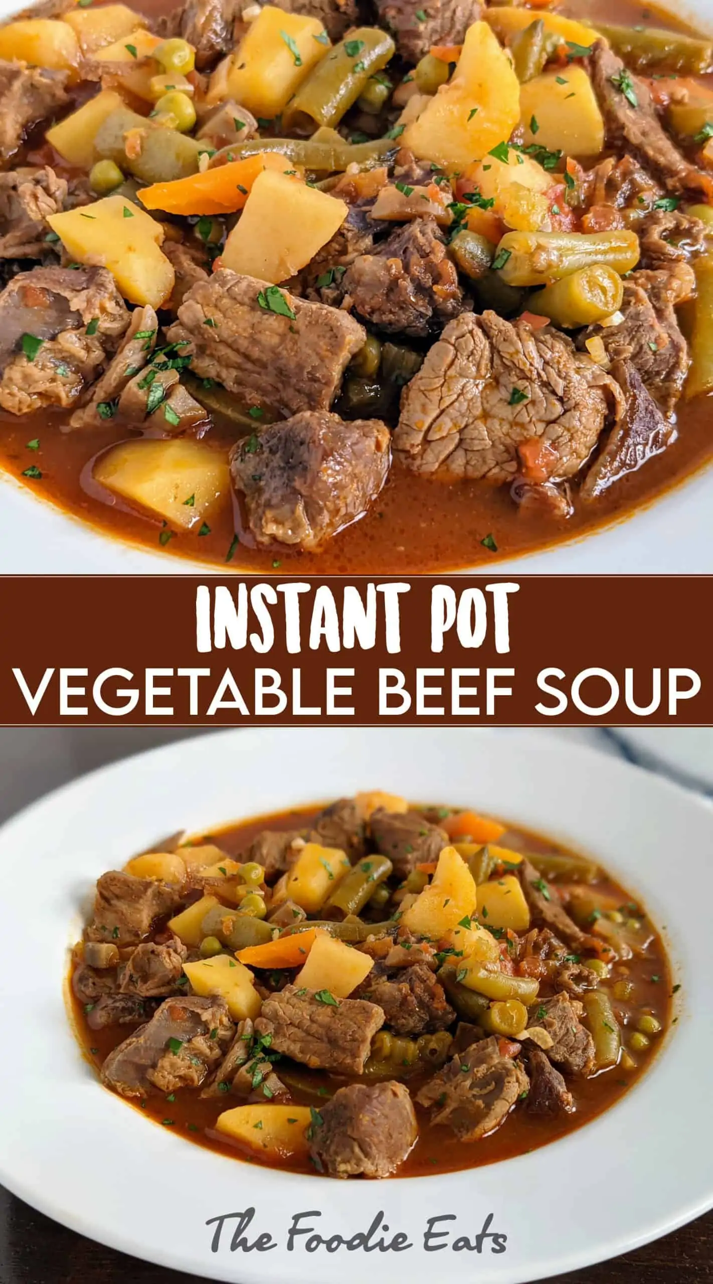 Instant Pot Vegetable Beef Soup - The Foodie Eats