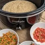 Savory slow cooker steel cut oats image for Pinterest.
