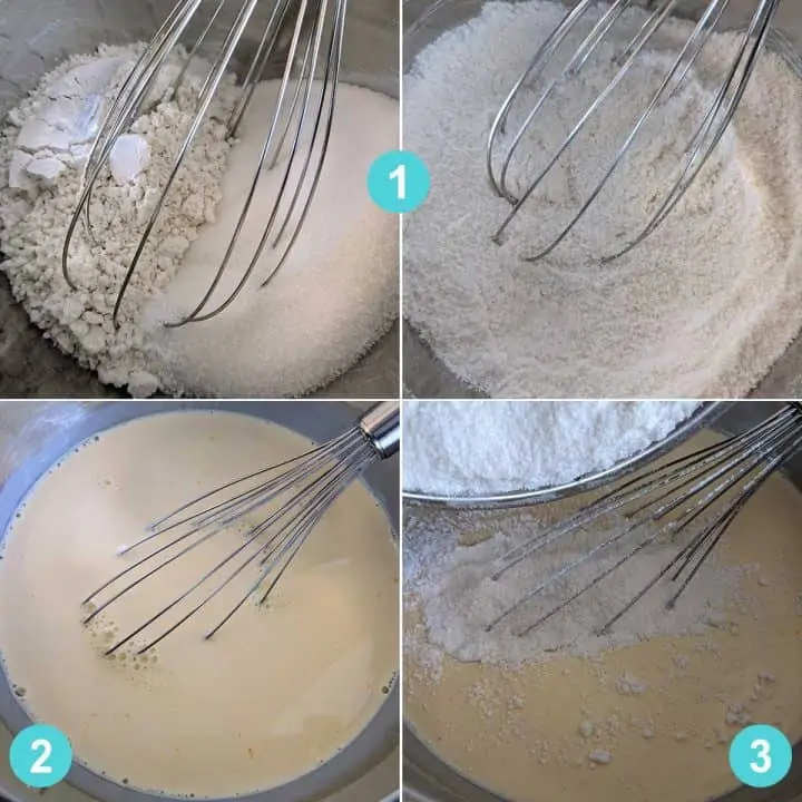 picture collage with steps 1, 2, and 3 for banana pudding
