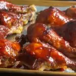Pressure BBQ chicken on a baking sheet