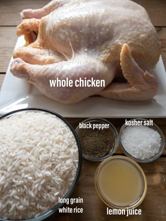 Ingredients for pressure cooker chicken and rice