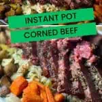 pressure cooker corned beef and cabbage image for Pinterest