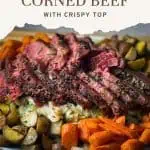 pressure cooker corned beef and cabbage image for Pinterest