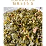 Pressure cooker collard greens image for Pinterest.