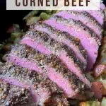 Slow cooker corned beef image for Pinterest.