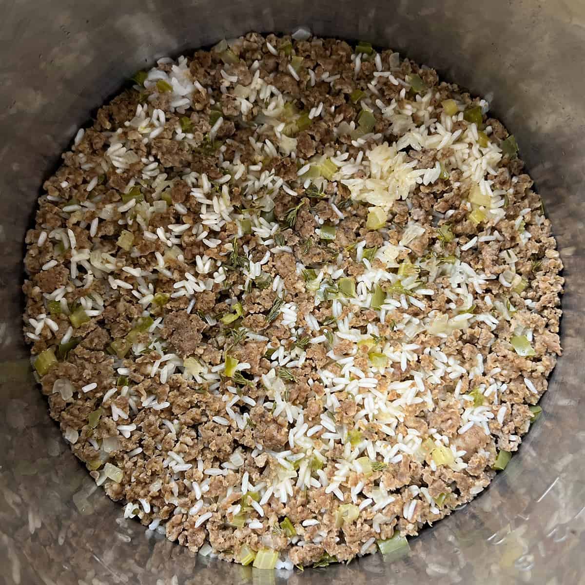 Instant Pot Dirty Rice (Without Livers)